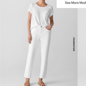 Eileen Fisher slim white jeans